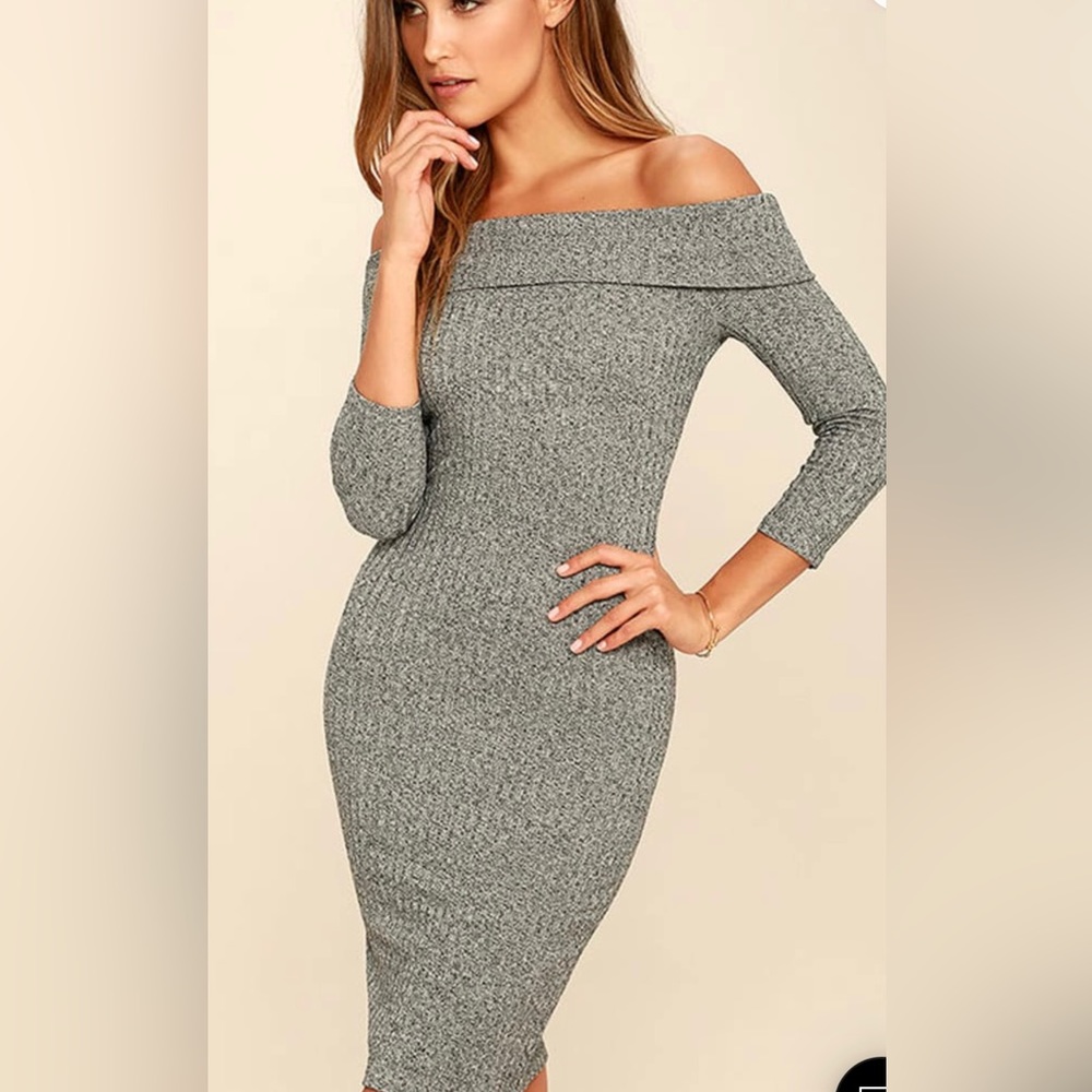Lulu’s Off the Shoulder Knit Dress - Size M